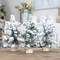 10in Flocked Mini Christmas Trees 3ct Canadian Pine Tabletop Decor